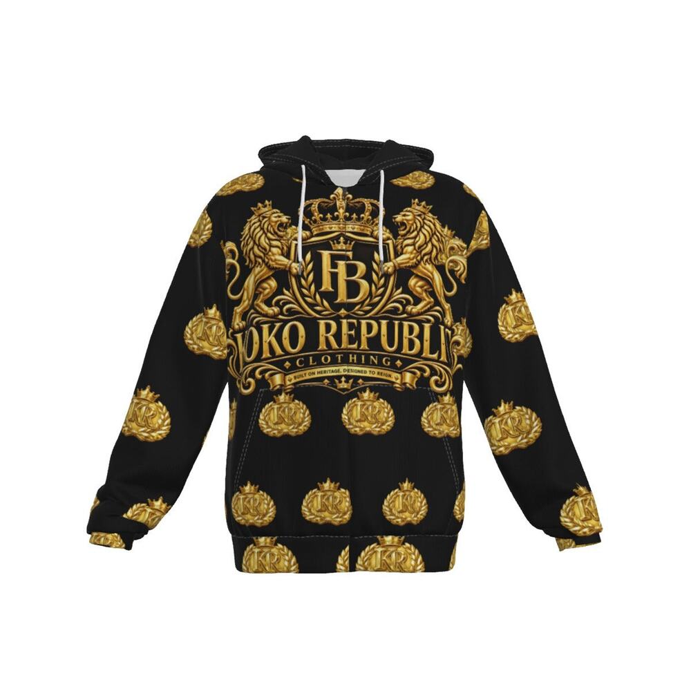 Kokorepublic Print Men's Heavy Fleece Zip Up Hoodie